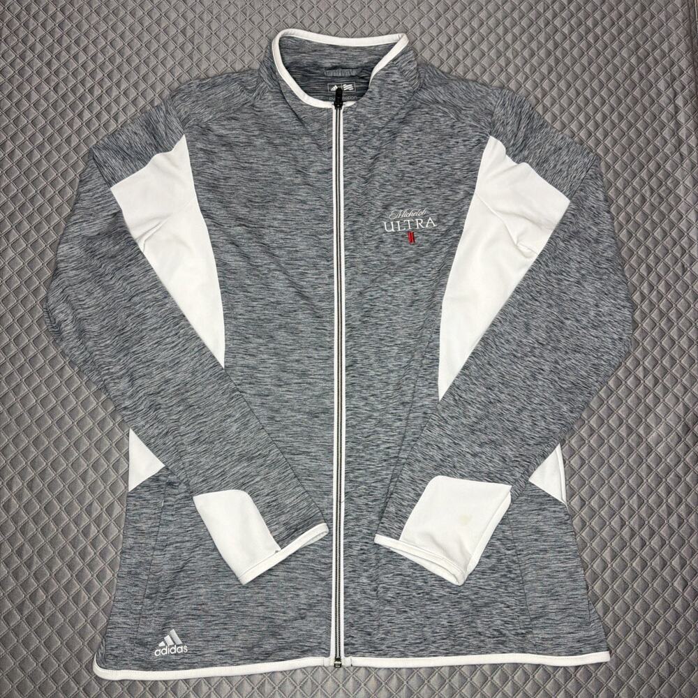 Adidas Golf Puremotion Michelob Ultra Full Zip Jacket Gray White Size L